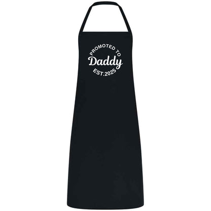 Be Buz Promoted to Daddy Est. 2025 Apron New Dad Gifts from Wife, Daughter, or Son Funny Father’s Day Apron for Dad or Husband Birthday Gift - Top Tee