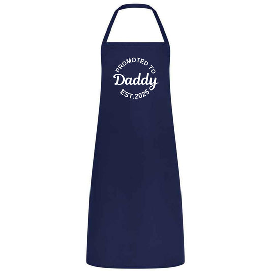 Be Buz Promoted to Daddy Est. 2025 Apron New Dad Gifts from Wife, Daughter, or Son Funny Father’s Day Apron for Dad or Husband Birthday Gift - Top Tee