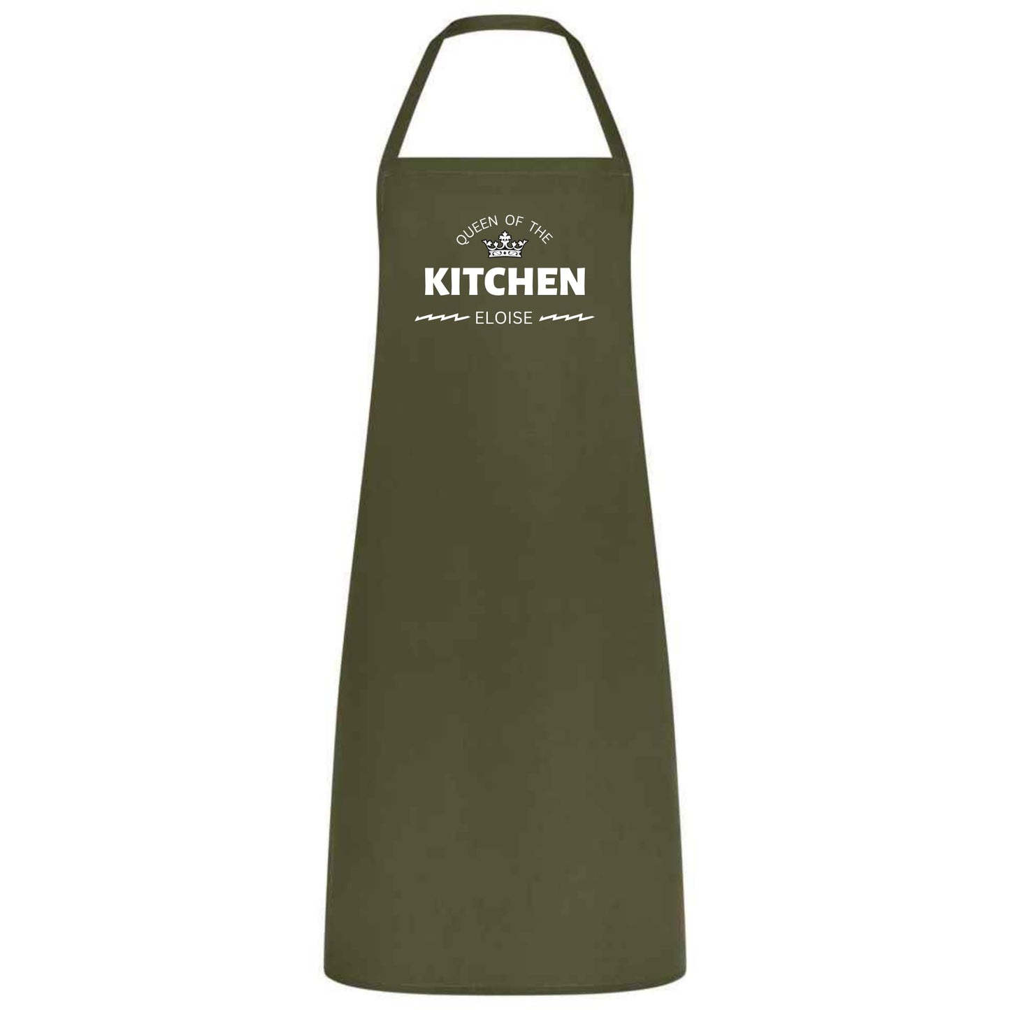 Queen of the Kitchen Personalised Apron Custom Name Cotton Multicolor Cooking Apron for Women Wedding Birthday and Mother’s Day Gift