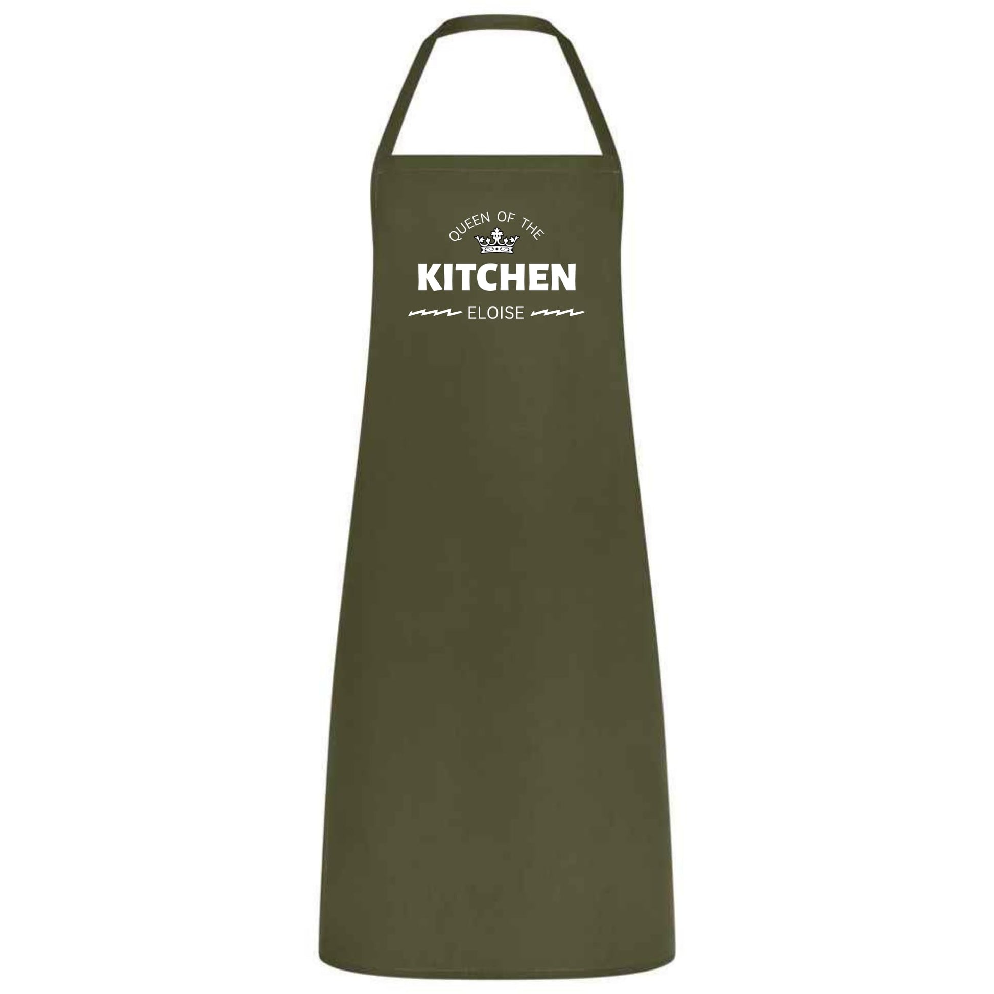 Queen of the Kitchen Personalised Apron Custom Name Cotton Multicolor Cooking Apron for Women Wedding Birthday and Mother’s Day Gift - Top Tee