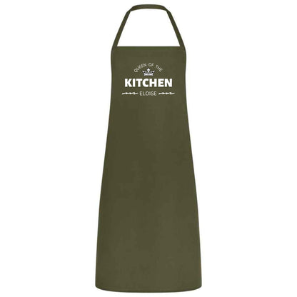Queen of the Kitchen Personalised Apron Custom Name Cotton Multicolor Cooking Apron for Women Wedding Birthday and Mother’s Day Gift