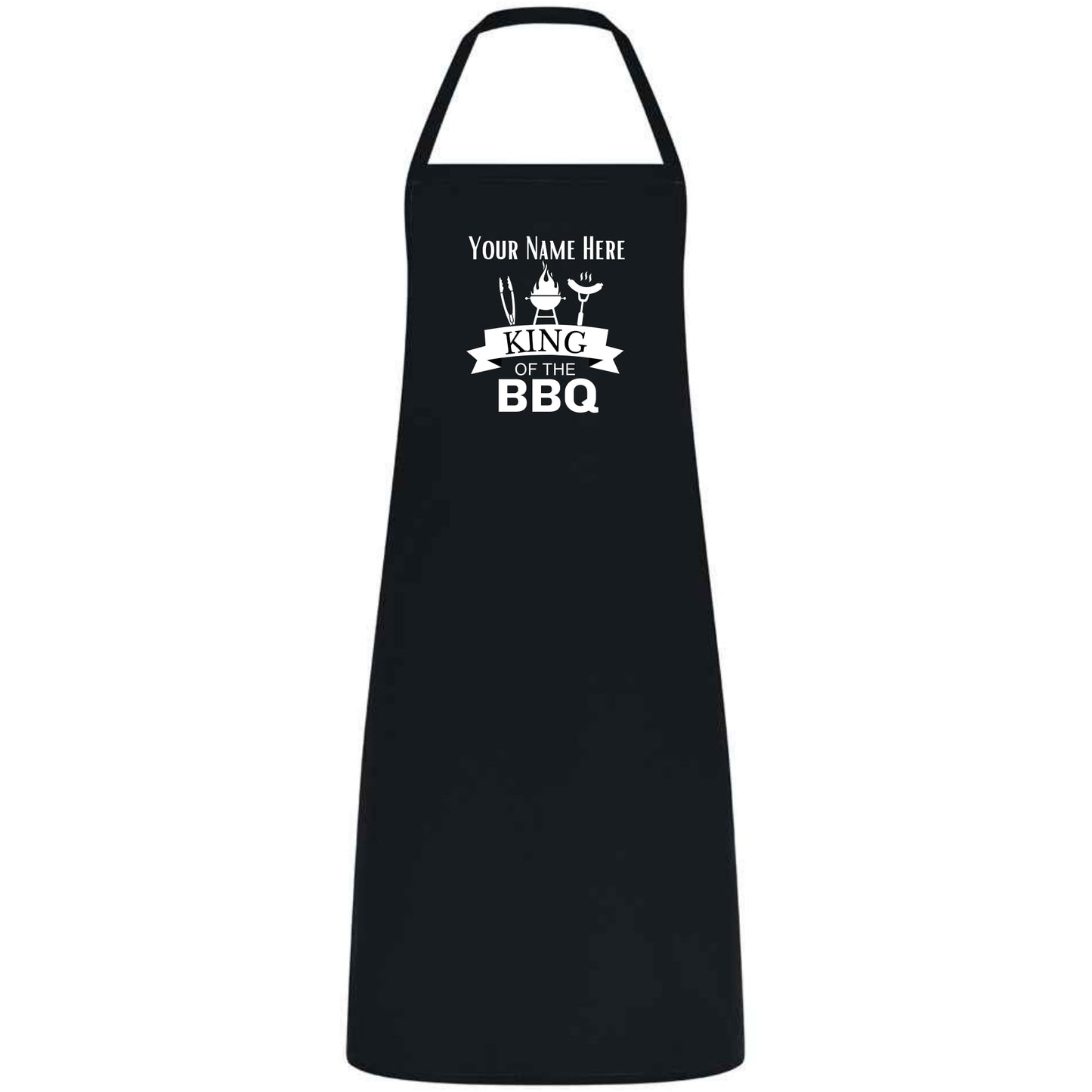 Custom Name King of the BBQ Apron – Personalized Grilling Apron for Men, Multicolor BBQ Cooking Apron, Father’s Day Gift for Dad or Husband