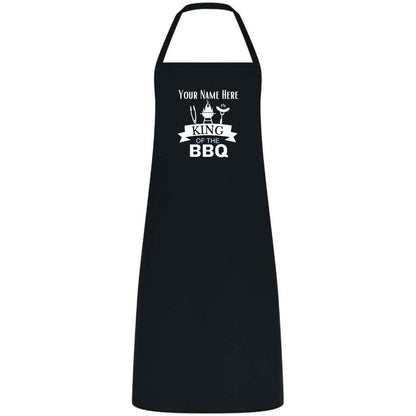 Custom Name King of the BBQ Apron – Personalized Grilling Apron for Men, Multicolor BBQ Cooking Apron, Father’s Day Gift for Dad or Husband
