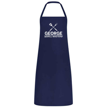 Custom Name Grill Master Apron Personalized Multicolor BBQ Apron for Men Funny Cooking Gift for Husband Dad or Boyfriend Kitchen and Chef Apron