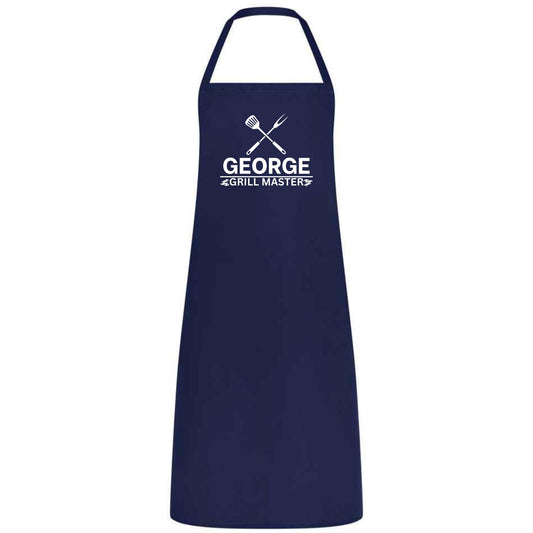 Custom Name Grill Master Apron Personalized Multicolor BBQ Apron for Men Funny Cooking Gift for Husband Dad or Boyfriend Kitchen and Chef Apron