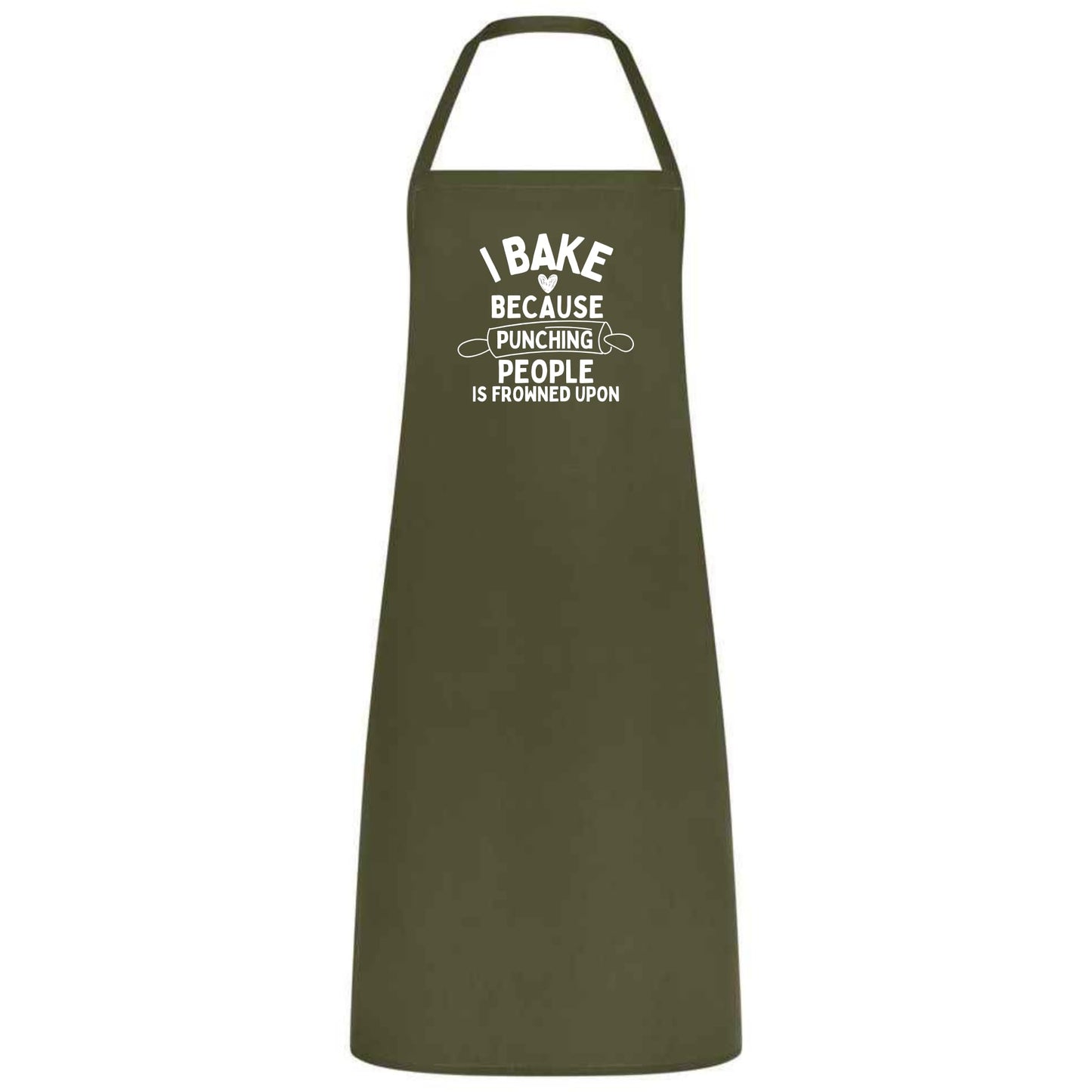I Bake Because Punching People Is Frowned Upon Apron Funny Multicolor Unisex Chef Apron for Men and Women Cooking Baking