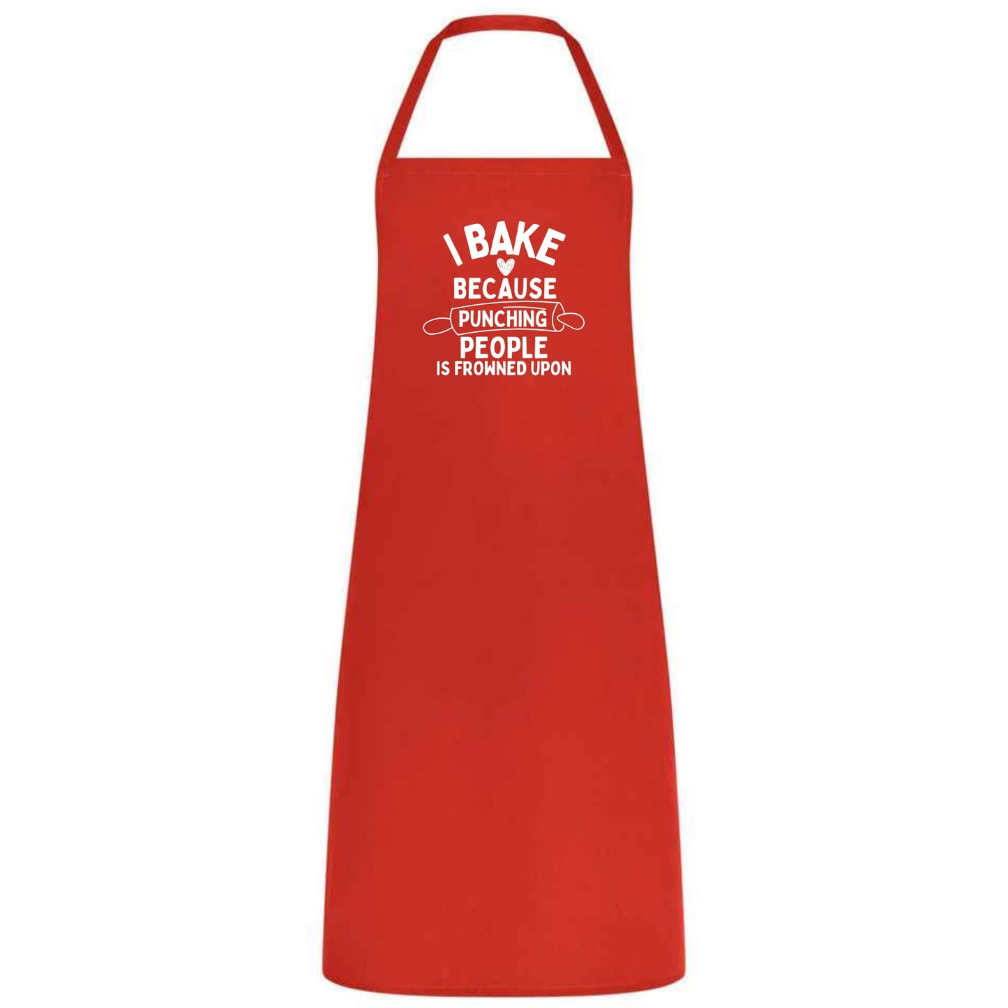 I Bake Because Punching People Is Frowned Upon Apron Funny Multicolor Unisex Chef Apron for Men and Women Cooking Baking