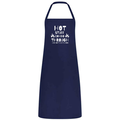 Funny Hot Stuff Coming Through Apron Multicolor Unisex Cooking Apron Chef, Waiter and Waitress Gift for Him or Her Wedding BBQ Kitchen Use