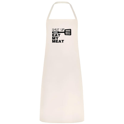 Shut Up and Eat My Meat Apron Funny Multicolor BBQ Apron for Men Grilling Gift for Dad Husband or Boyfriend Father’s Day and Birthday