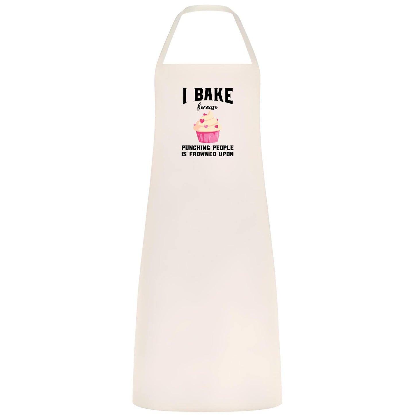 I Bake Because Punching People Is Frowned Upon Apron Funny Multicolor Unisex Chef Apron for Men and Women Cooking Baking Apron