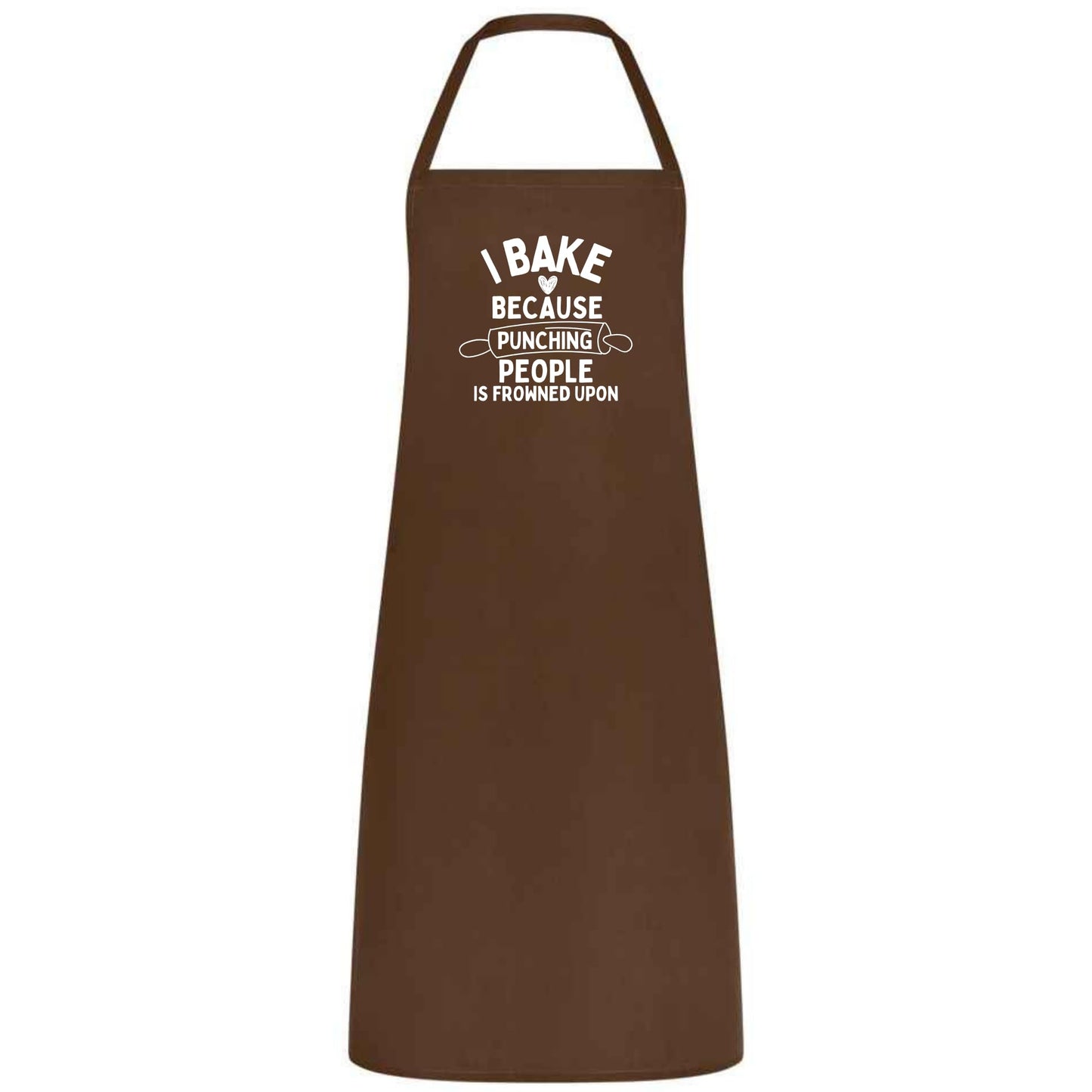 I Bake Because Punching People Is Frowned Upon Apron Funny Multicolor Unisex Chef Apron for Men and Women Cooking Baking