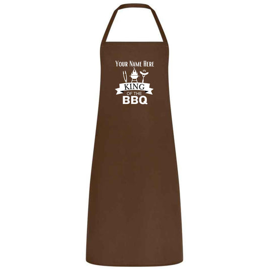 Custom Name King of the BBQ Apron – Personalized Grilling Apron for Men, Multicolor BBQ Cooking Apron, Father’s Day Gift for Dad or Husband