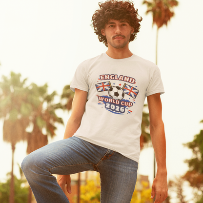 England World Cup 2026 | Flags & Football T-Shirt | England Fan Gift