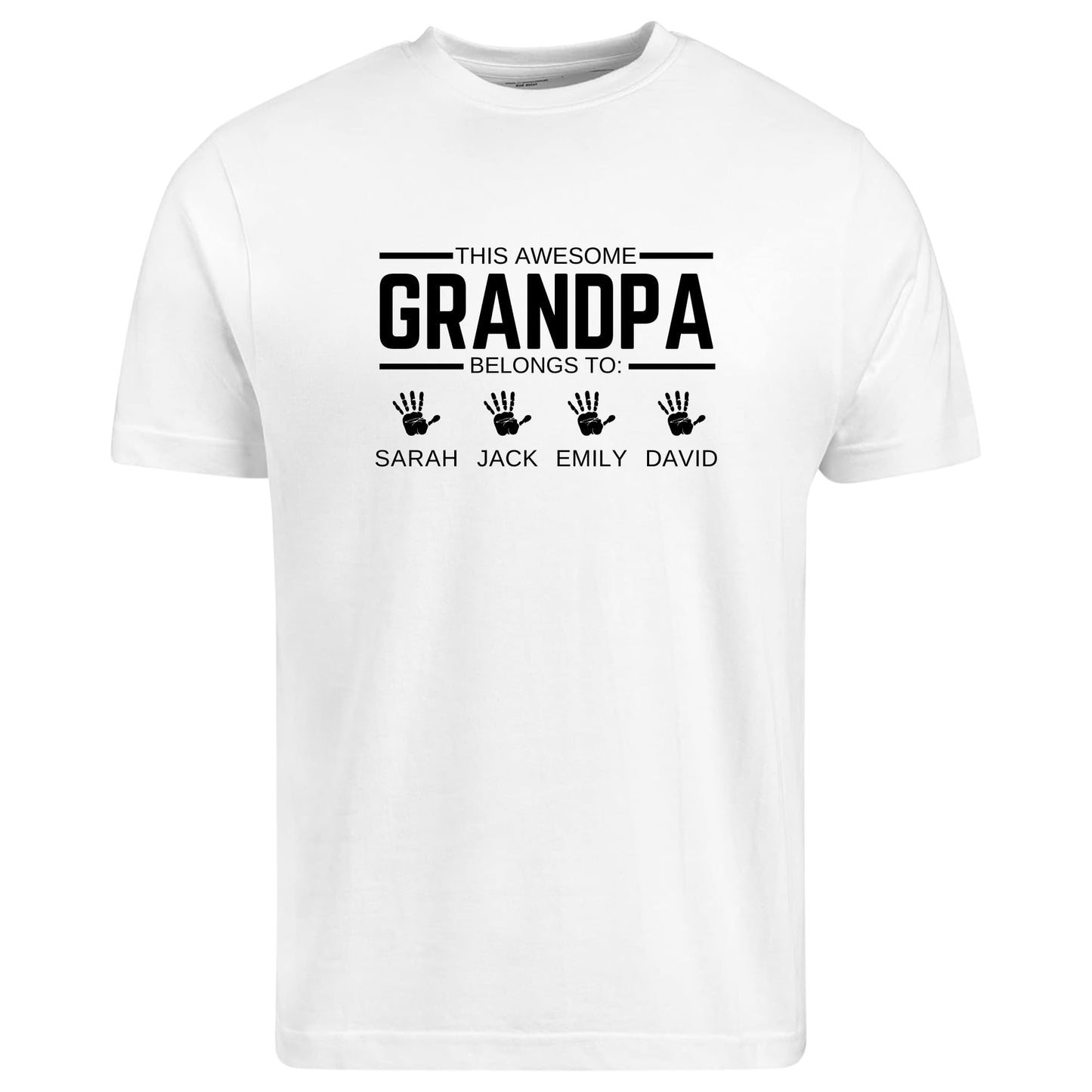 Be Buz Personalized Grandpa T-Shirt with Custom Grandkids Names This Awesome Grandpa Belongs to t Shirt for Grandpa - Top Tee