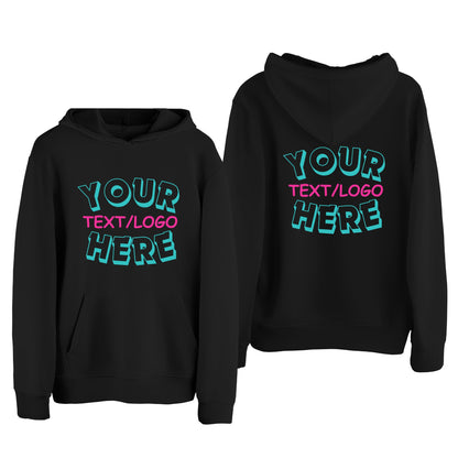 Personalised Hoodies for Women Men Unisex Any Name Text Logo Picture Custom hoody Bride Bridal Party Gift Comapny logo Jumper Black