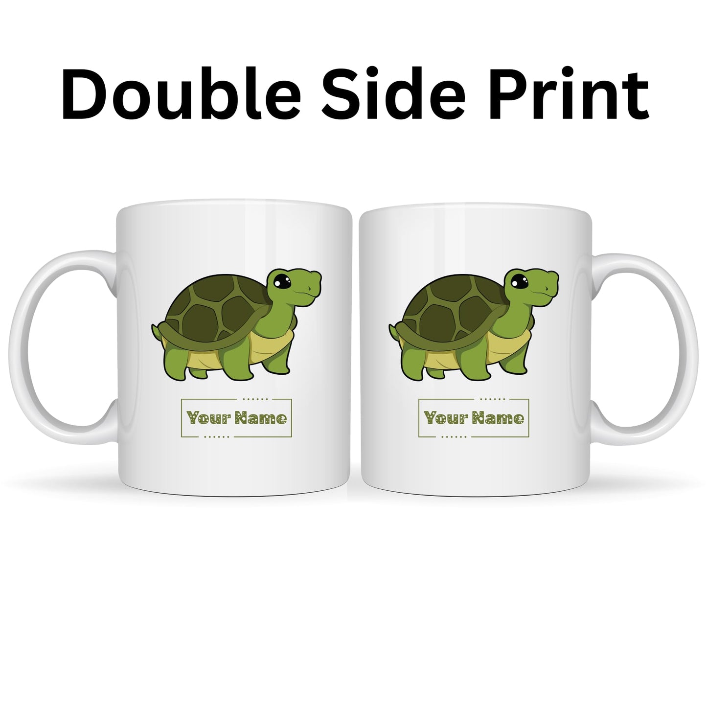 Personalized Sea Turtle Coffee Mug, Custom Name Ceramic Tea Cup, Turtle Lover Gift for Kids and Adults, Ocean Animal Mug