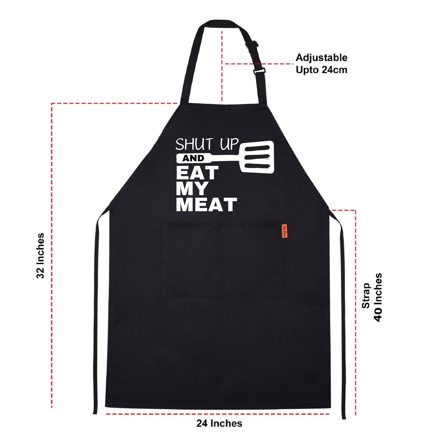 Shut Up And Eat My Meat Funny Aprons for men Printed Apron Gift for Her Chef Apron Kitchen Apron BBQ Apron Gift Baking Apron Father Day Gift