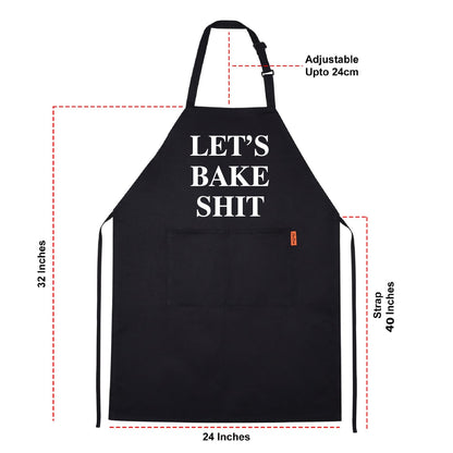Let's Bake Sh!t Funny Aprons for men Printed Apron Gift for Her Chef Apron Kitchen Apron BBQ Apron Gift Baking Apron Father Day Gift