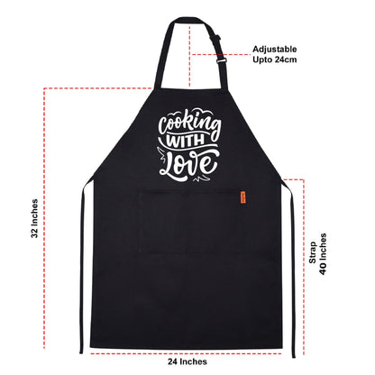 Cooking With Love Funny Aprons for men Printed Apron Gift for Her Chef Apron Kitchen Apron BBQ Apron Gift Baking Apron Father Day Gift