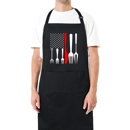 Patriotic Grill Apron, American Flag Apron, BBQ Tools Apron, Gift for Dad, Father's Day Gift, Flag BBQ Apron, Dad BBQ Apron,