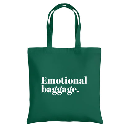 Emotional Baggage Tote Bag – Funny Cotton Reusable Shopping Bag – Sarcastic Quote Tote – Everyday Carry Bag for Women and Men
