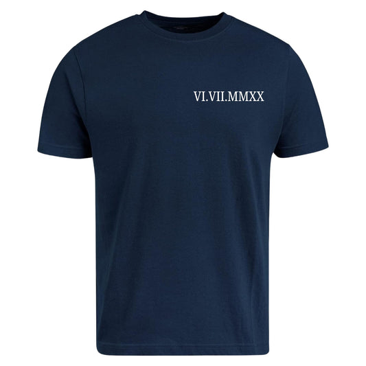 Be Buz Roman Numeral Date T-Shirt Custom Wedding Anniversary Tee Personalized Gift for Him, Her, Husband, Wife Matching Couple Shirt, Date Keepsake