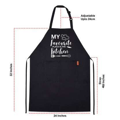 My Favourite Place Is The Kitchen Funny Aprons for men Printed Apron Gift for Her Chef Apron Kitchen Apron BBQ Apron Gift Baking Apron Father Day Gift
