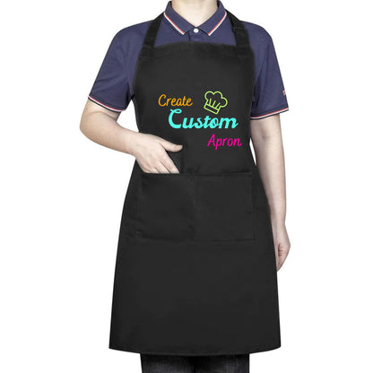 Personalised Apron for Women with Custom Print |Add Logo or Text | Aprons for Cooking Lovers| Personalized Gifts for Birthdays, Christmas| Chef Aprons for Men and Women