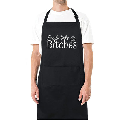 Time To Bake Bitches Funny Aprons for men Printed Apron Gift for Her Chef Apron Kitchen Apron BBQ Apron Gift Baking Apron Father Day Gift