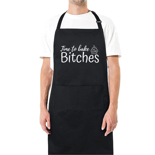 Time To Bake Bitches Funny Aprons for men Printed Apron Gift for Her Chef Apron Kitchen Apron BBQ Apron Gift Baking Apron Father Day Gift - Top Tee