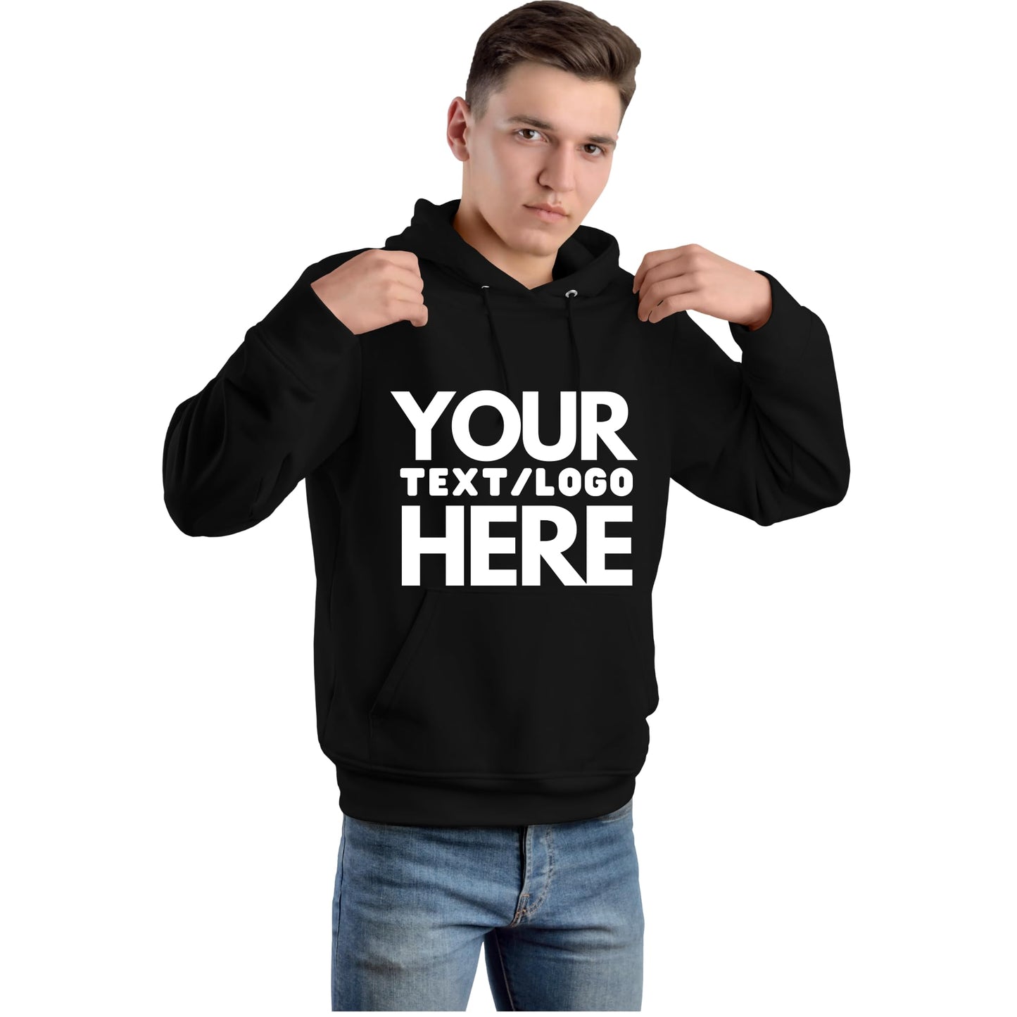 Personalised Hoodies for Women Men Unisex Any Name Text Logo Picture Custom hoody Bride Bridal Party Gift Comapny logo Jumper Black