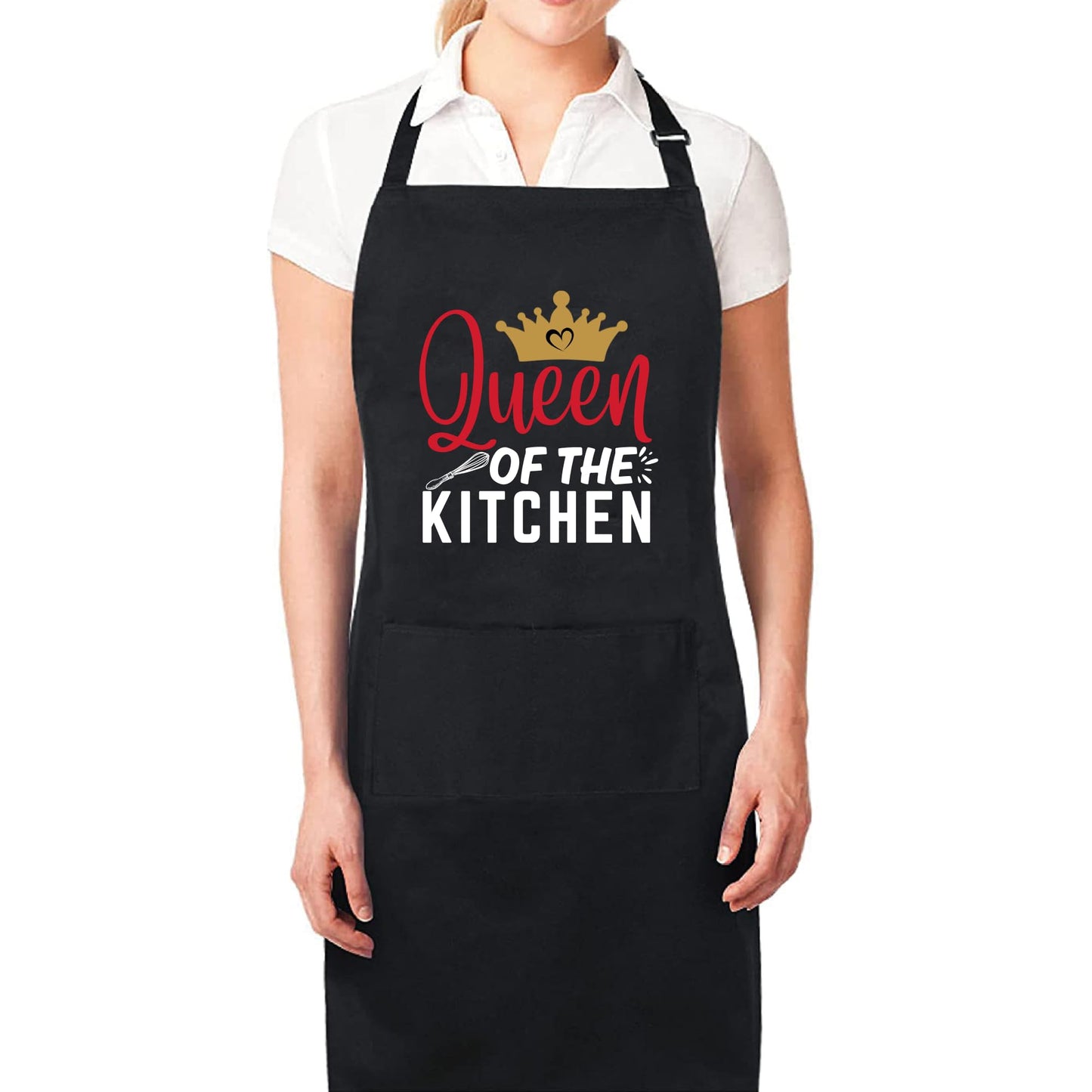 Queen of the Kitchen Funny Apron for Womens Mom Aprons Gift for Him Her Chef Apron Kitchen Apron BBQ Apron Grill Apron Mother Day Gift Black Apron