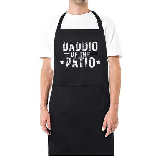 Daddio of The Patio Funny Aprons for men Printed Apron Gift for Her Chef Apron Kitchen Apron BBQ Apron Gift Baking Apron Father Day Gift