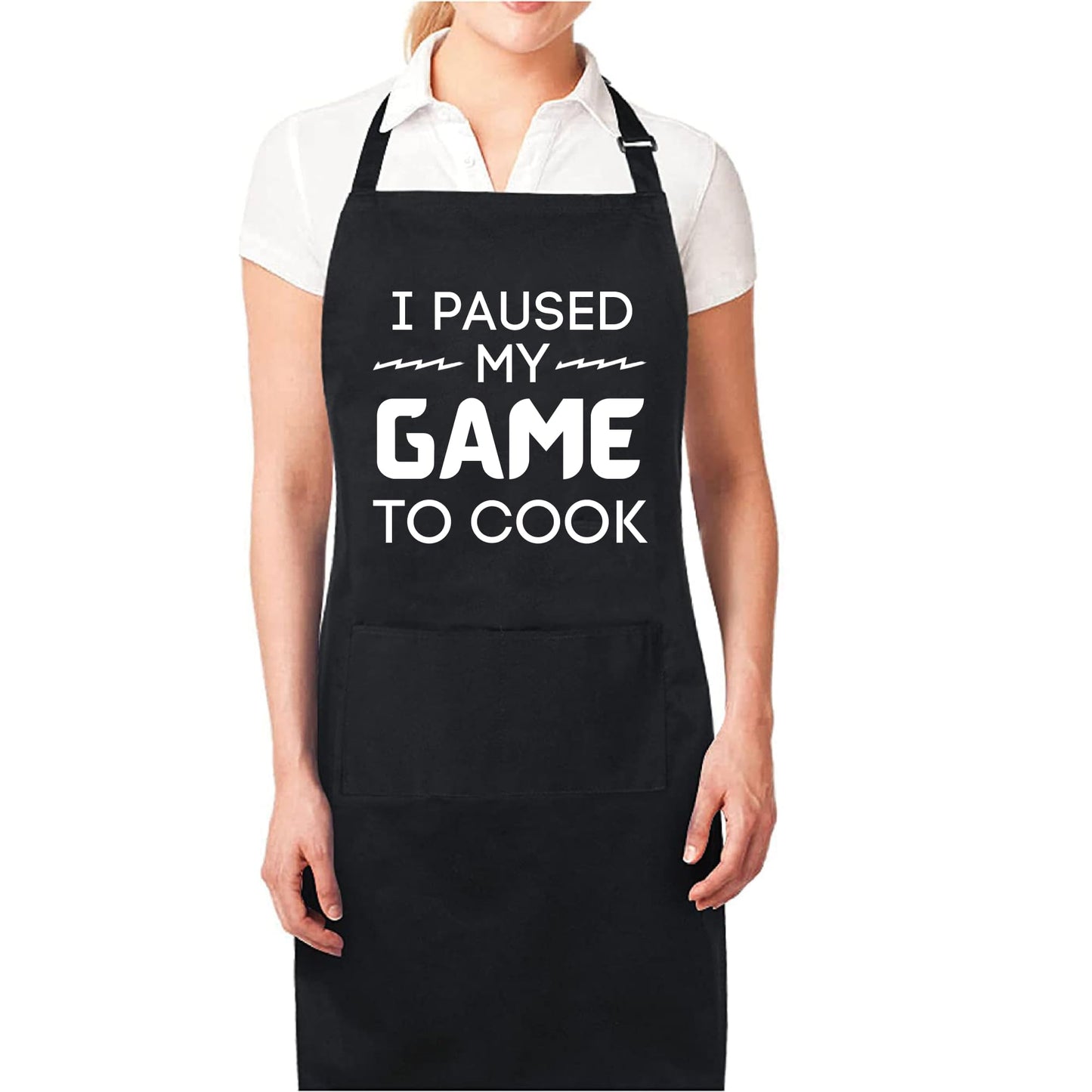I Paused My Game To Cook Funny Aprons for Men Women Gift for her Chef Apron Kitchen Apron BBQ