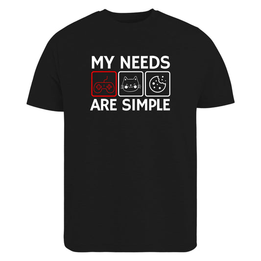 Be Buz Gaming T-Shirt for Men and Women My Needs are Simple Funny Video Game Tee - Top Tee