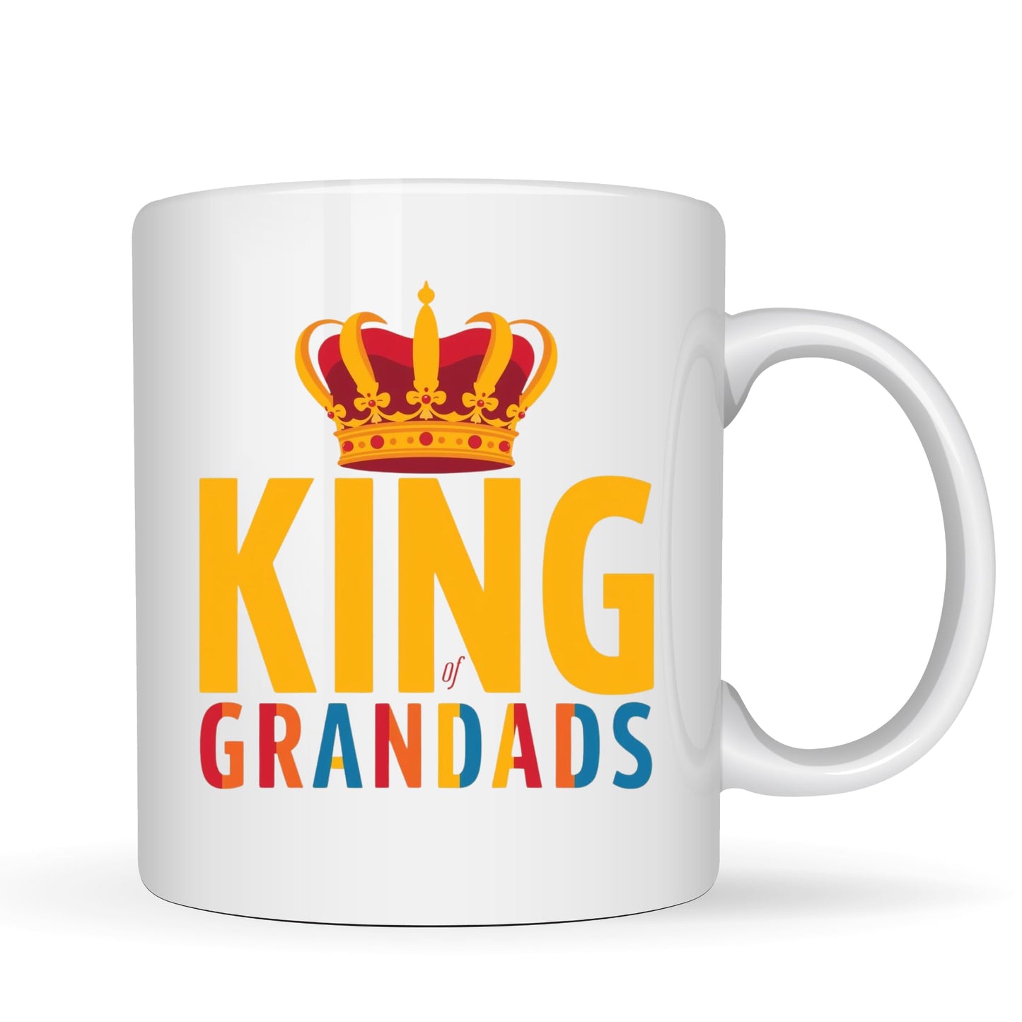 Be Buz King of Grandads Coffee Mug – Royal Crown Design – 11oz White Ceramic Mug for Grandpa