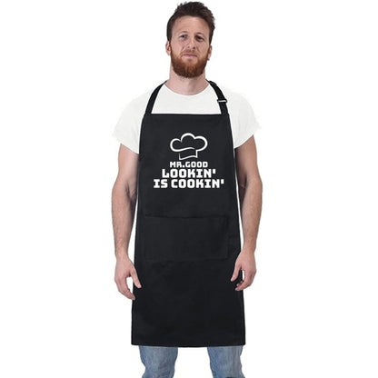 Be Buz MR Good Lookin' is Cookin' Funny Apron for Men Women Gift for her Chef Apron Kitchen Apron BBQ Apron