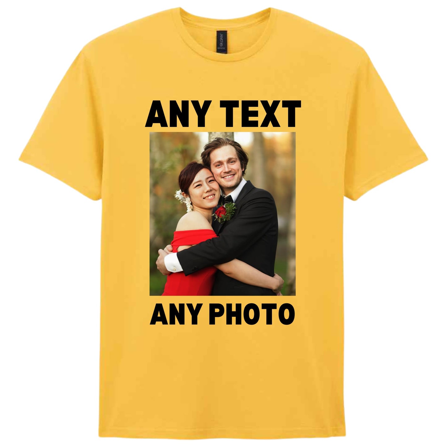 Be Buz Personalized T-Shirt, Custom Text and Image, Add Your Own Photo or Text, Unisex Cotton Crew Neck, Short Sleeve, Man Women Regular Fit - Top Tee