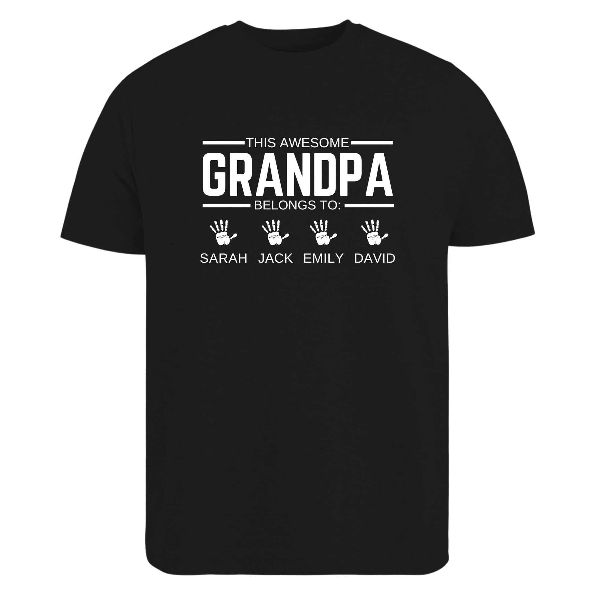 Be Buz Personalized Grandpa T-Shirt with Custom Grandkids Names This Awesome Grandpa Belongs to t Shirt for Grandpa - Top Tee