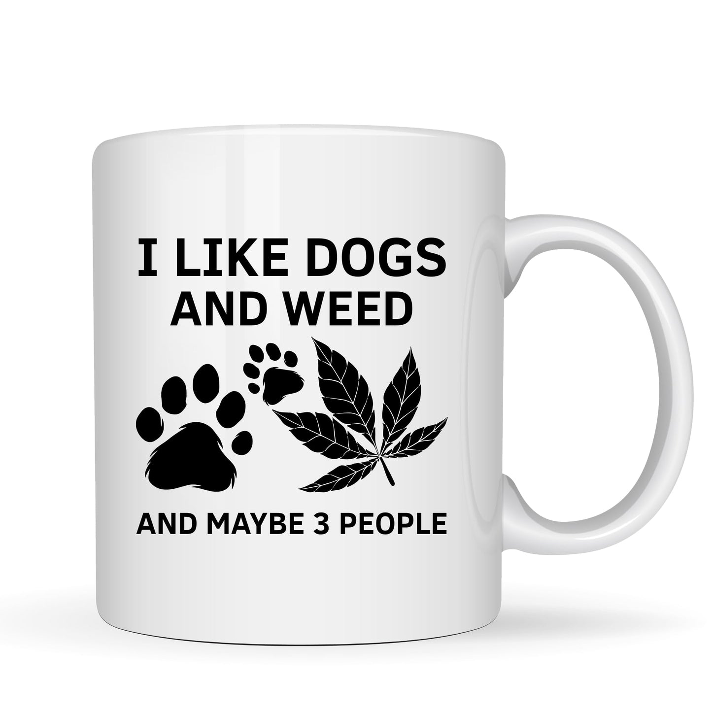 Be Buz I Like Dogs and Weed Mug Funny Dog Lover Coffee Mug – 11oz White Ceramic Novelty Cup for Pet Owners Humor Gift
