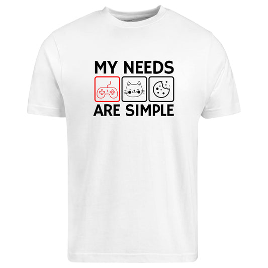 Be Buz Gaming T-Shirt for Men and Women My Needs are Simple Funny Video Game Tee