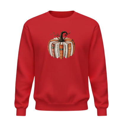Be Buz Fall Book Pumpkin Halloween Sweatshirt – Book Lover Autumn Crewneck Pullover – Bookish Pumpkin Graphic Sweatshirt for Women and Men – Spooky Season - Top Tee