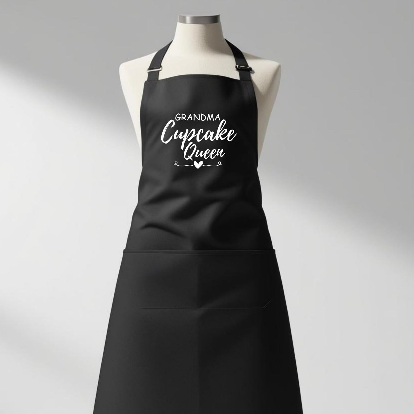 Grandma Cupcake Queen Custom Apron Personalized Baking Apron for Grandmas Apron with Adjustable Straps Gift for Her Aprons for Women Kitchen Apron Baking Apron Mother Day Gift Black Apron