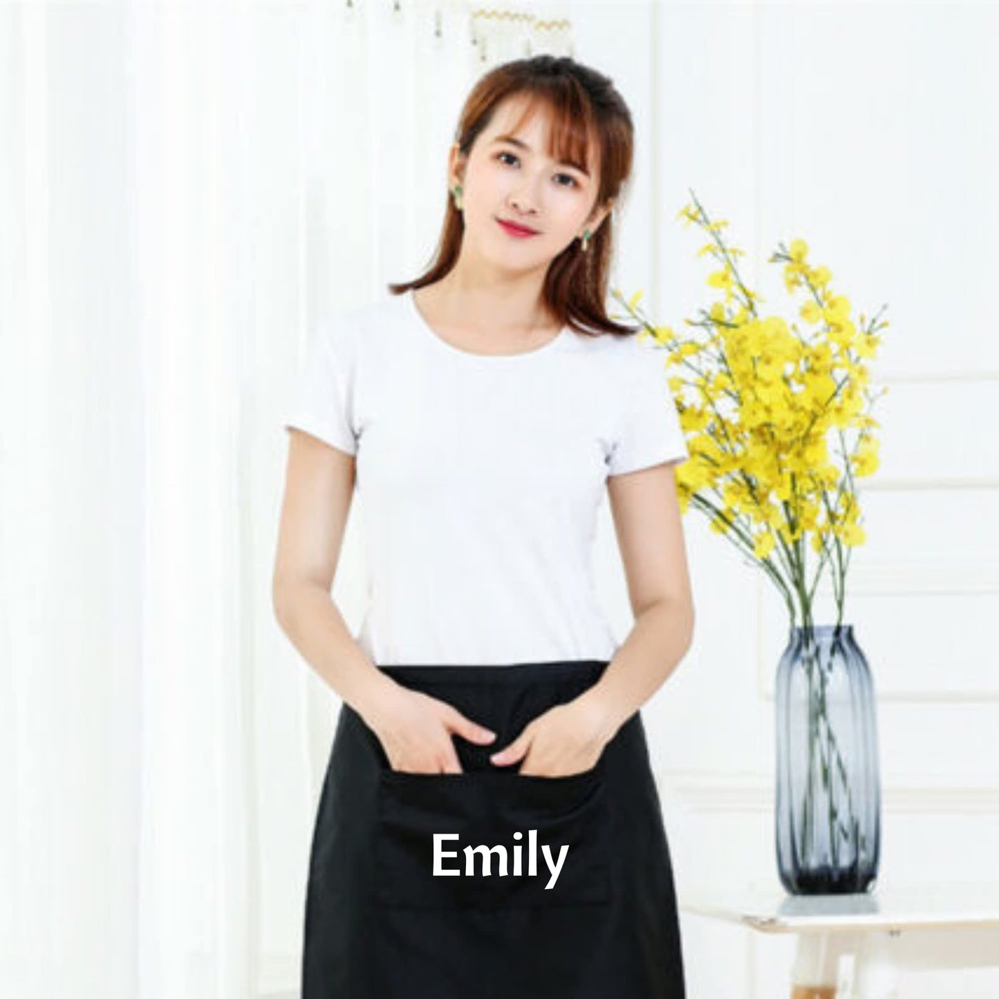 Personalised Short Apron Customised Half Waist Aprons Printed Aprons for Men Women Waitress Bar Pub Novelty Chef Gift for Her Him Dad