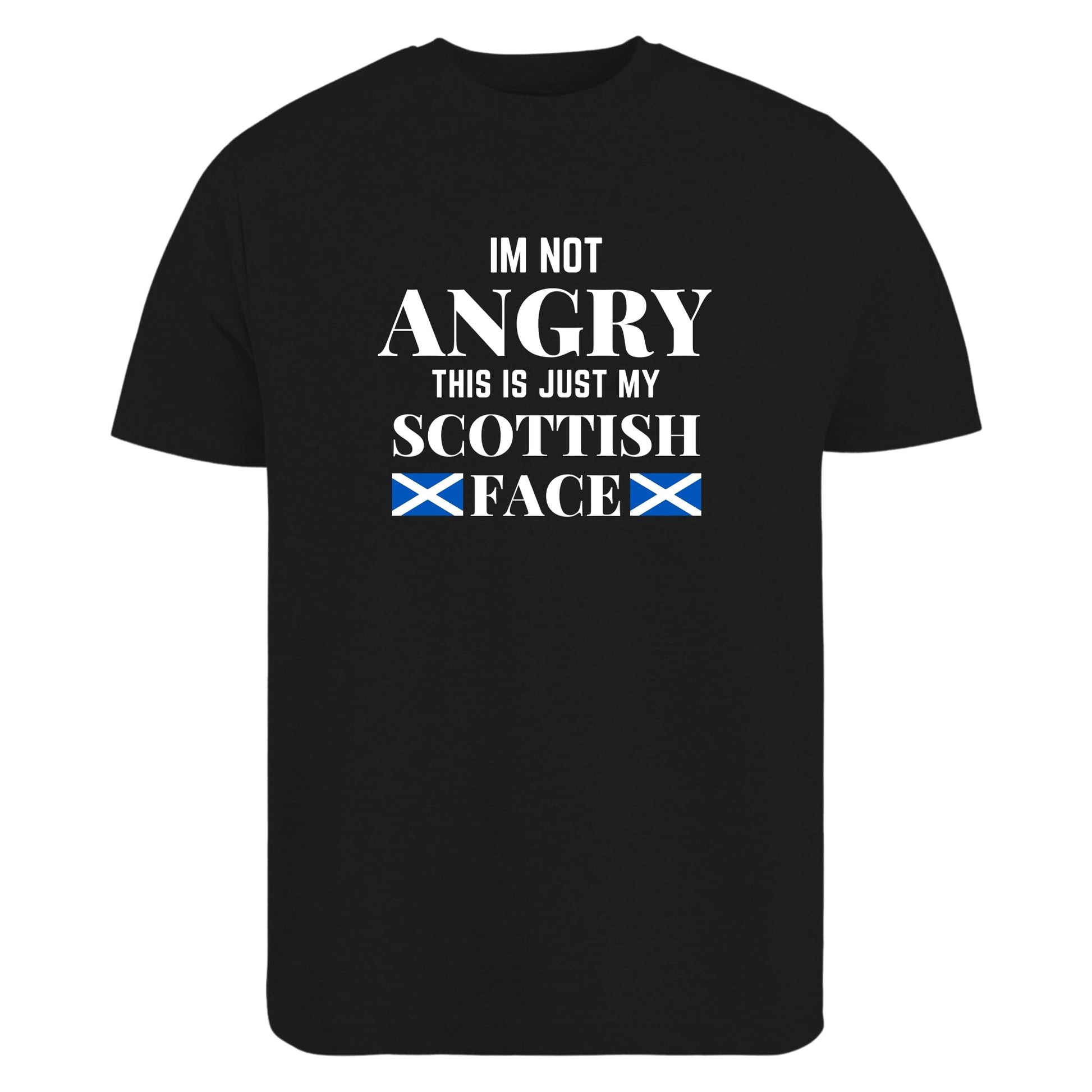 Be Buz I'm Not Angry This is Just My Scottish Face t Shirt Scottish Flag Graphic Tee Gift for him her - Top Tee