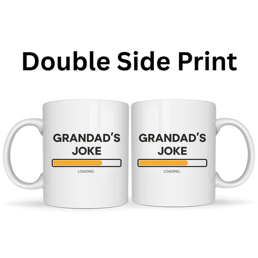 Be Buz Grandad’s Joke Loading Coffee Mug - Funny Sarcastic Ceramic Tea Cup - 11oz White Mug - Best Father’s Day or Birthday Gift for Grandpa