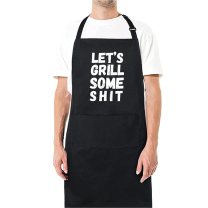 Let's Grill Some Sh!t Funny Aprons for men Printed Apron Gift for Her Chef Apron Kitchen Apron BBQ Apron Gift Baking Apron Father Day Gift