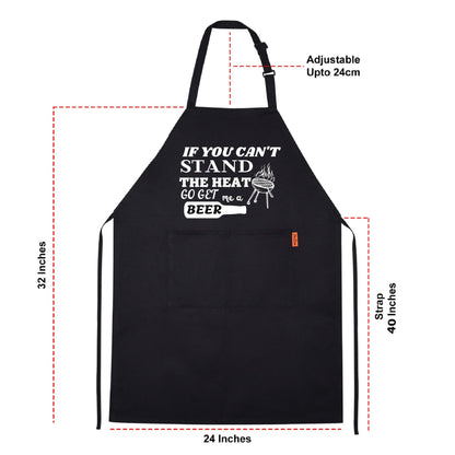 If You Can't Stand The Heat Go Get Me A Beer Funny Aprons for men Printed Apron Gift for Her Chef Apron Kitchen Apron BBQ Apron Gift Baking Apron Father Day Gift