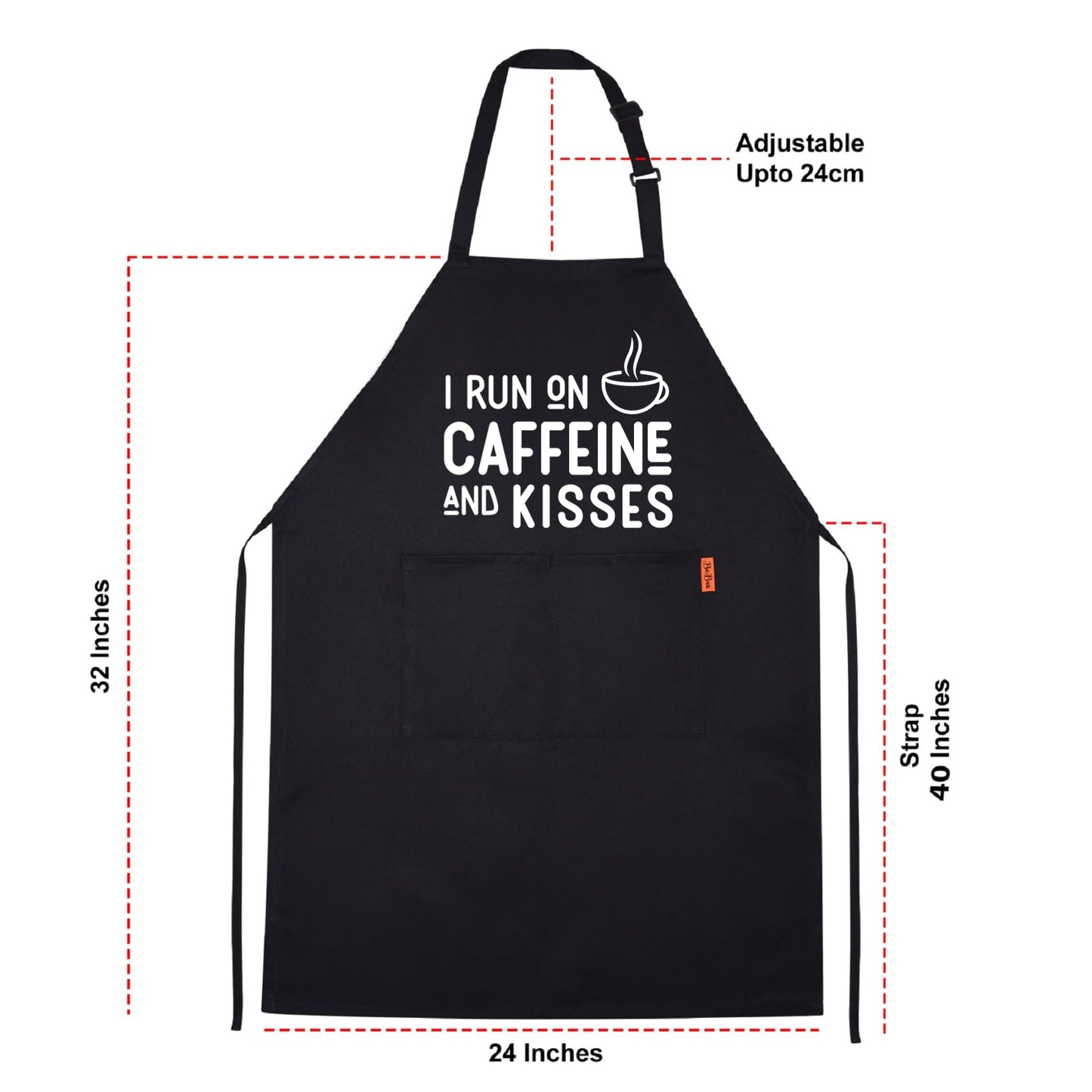 I Run On Caffeine And Kisses Funny Aprons for men Printed Apron Gift for Her Chef Apron Kitchen Apron BBQ Apron Gift Baking Apron Father Day Gift