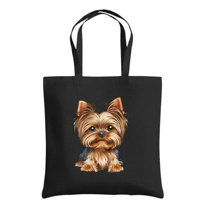 Be Buz Yorkshire Terrier Dog Tote Bag – Cotton Reusable Bag for Dog Lovers and Pet Owners – Cute Yorkie Lover Gift Bag for Women and Everyday Use